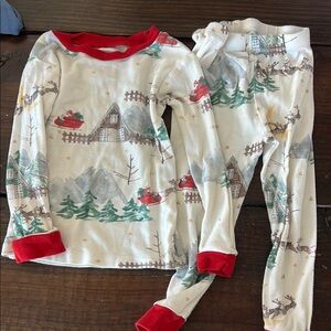 Retired Burt’s Bee  Holiday Kids Pajamas - Red and White